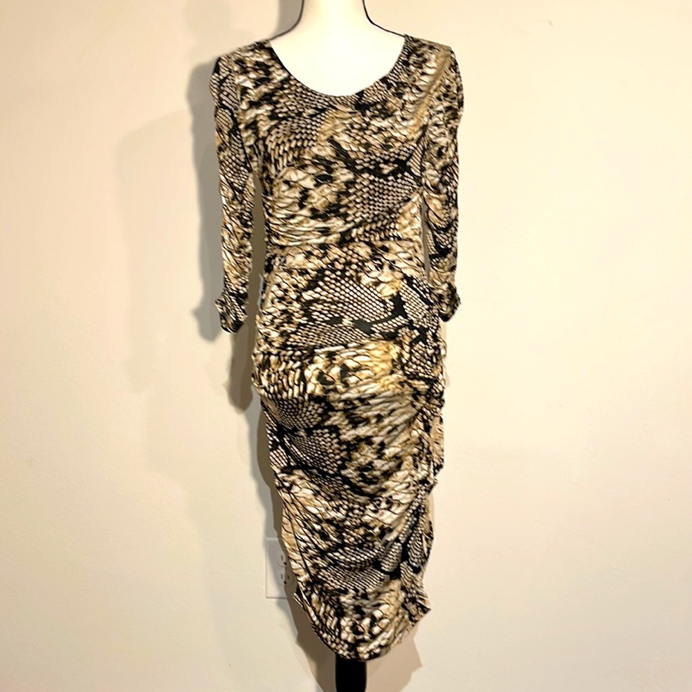 Snake print form fitting dress